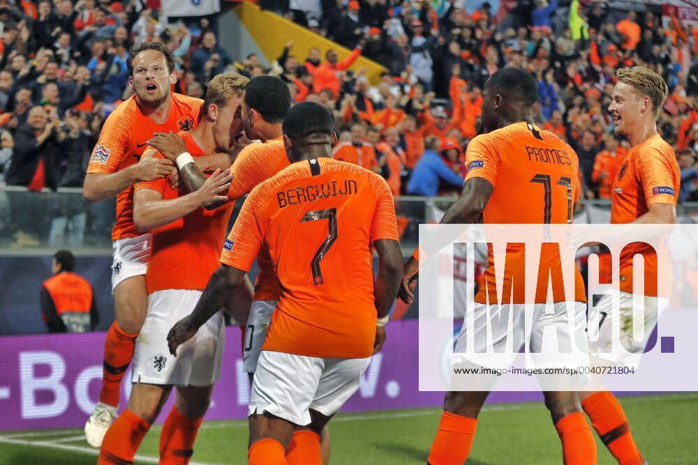 GUIMARAES, 06-06-2019, Estadio D. Afonso Henriques , UEFA Nations League Semi Final. Netherlands celebrating during the game Netherlands - England 3-1. Netherlands - England x3634871x