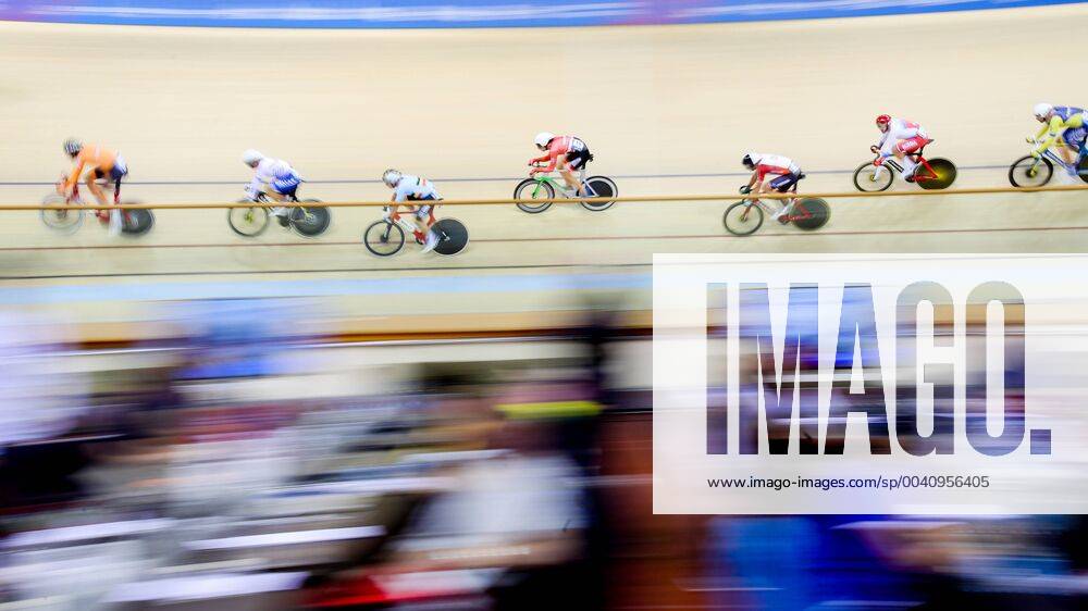 KW26 OLYMPICS - Europaspiele Minsk 2019 MINSK,BELARUS,28.JUN.19 - OLYMPICS - European Games Minsk 2019, cycling track, points race men. Image shows the peloton with Andreas Graf (AUT). GEPAxpictures xChristianxWalgram