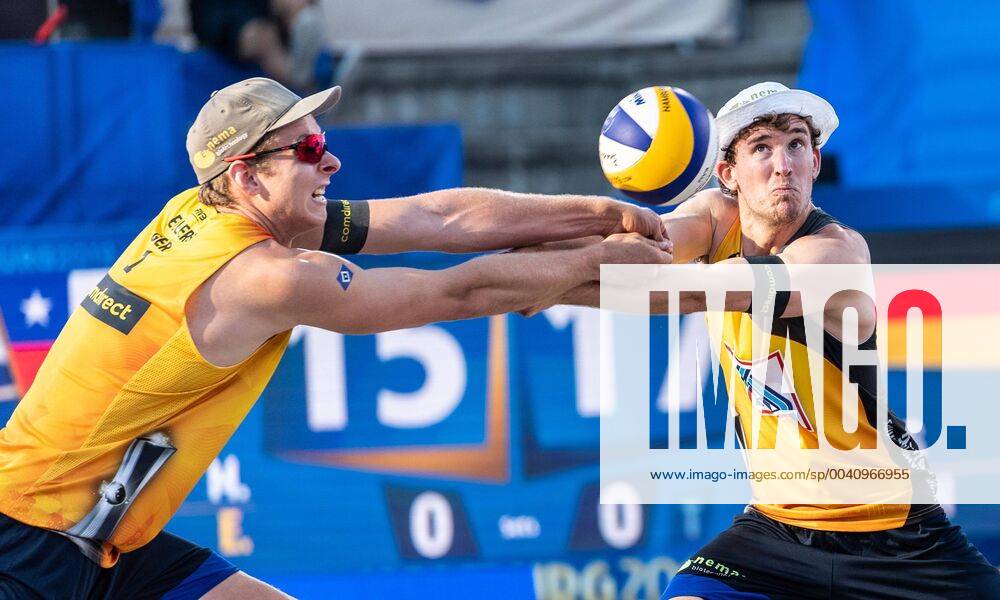 KW26 FIVB Beach volleyball, Beachvolleyball World Championships Hamburg 2019; 29.06.2019 Nils Ehlers (GER), Lars Flueggen (GER); FIVB Beach Volleyball World Championships Hamburg 2019 am 29.06.2019, Hamburg.