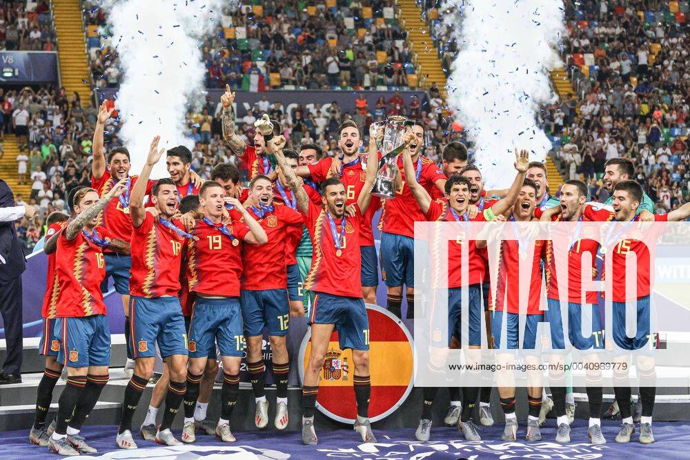 Udine, Friuli, Italy - Spain U21, U 21 Players during the UEFA UNDER21 Championship match between Spain and Germany at Friuli Stadium on June 30, 2019 in Udine, Italy. Spain V Germany - Final -2019 UEFA U-21 Championship - ZUMAn230 20190630_zaa_n230_424