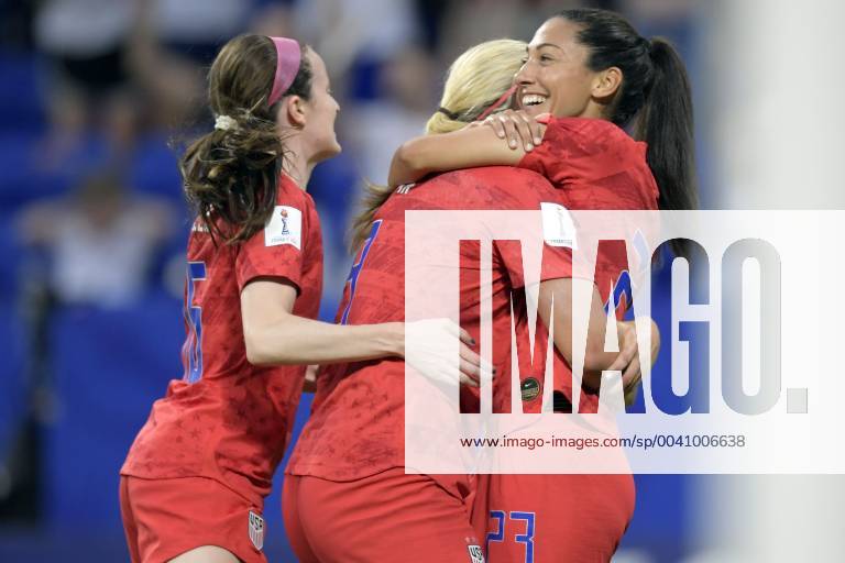 (L-R) Rose Lavelle of USA women, Lindsey Horan of USA women, Christen Press of USA women during the FIFA Women s World Cup France 2019 semi final match between England and United States of America at Stade de Lyon on July 02, 2019 in Lyon, France FIFA Women s World Cup France 2019 2018 2019 Imagesx xGerritxvanxKeulenxIVx 14891415
