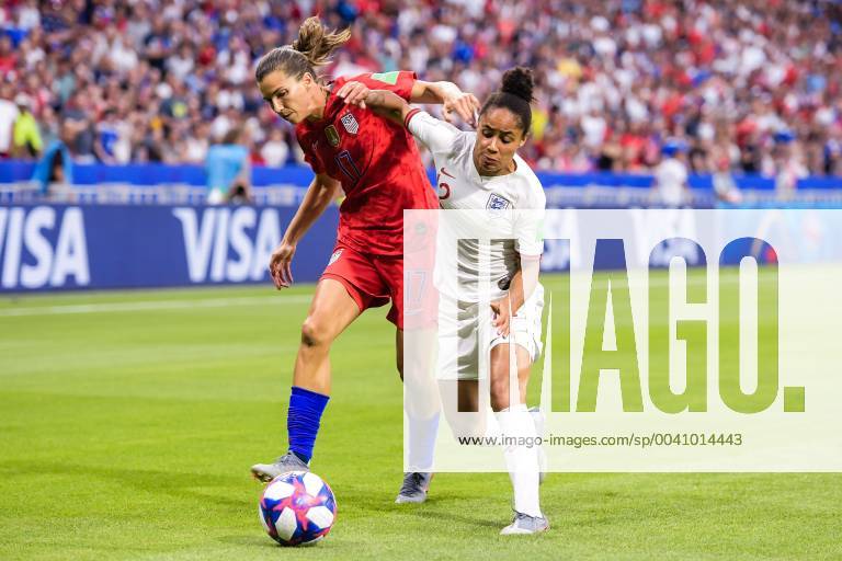 (L-R) Tobin Heath of USA women, Demi Stokes of England women during the FIFA Women s World Cup France 2019 semi final match between England and United States of America at Stade de Lyon on July 02, 2019 in Lyon, France FIFA Women s World Cup France 2019 2018 2019 Imagesx xGerritxvanxKeulenxIVx 14898034