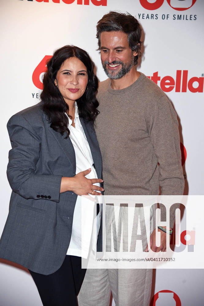Tom Beck und Ehefrau Chryssanthi Kavazi beim World nutella Day - 60 years of smiles Geburtstagsfrühstück im nutella Pop-up-Cafà im Alsterpavillon in Hamurg am 05.02.2024