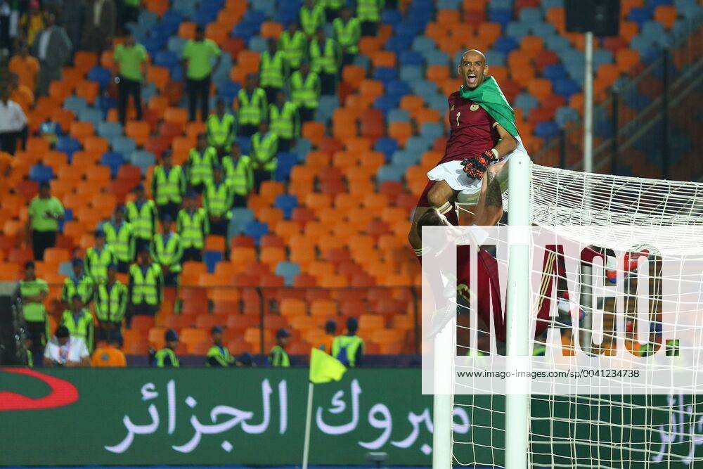 Cairo, Egypt - Ezzeldien Dokha and Alexandre Oukidja of Algeria after the Final of 2019 African Cup of Nations match between Algeria and Senegal at the Cairo International Stadium in Cairo, Egypt on July 19, 2019. 2019 Africa Cup Of Nations - Senegal Vs Algeria - ZUMAn230 20190720_zaa_n230_015