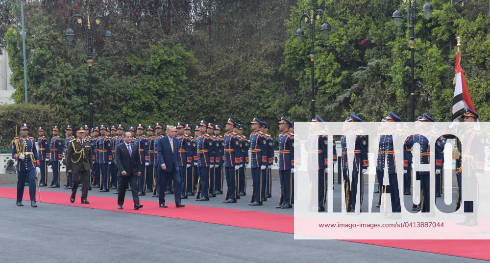 Turkish President Recep Tayyip Erdogan meets with his Egyptian counterpart Abdel Fattah al-Sisi as he arrives in Egypt for an official visit in Cairo Turkish President Recep Tayyip Erdogan meets with his Egyptian counterpart Abdel Fattah al-Sisi as he arrives in Egypt for an official visit in Cairo, Egypt on February 14, 2024. Photo by Egyptian President Office apaimages Cairo Cairo Egypt 140224_Egypt_EPO_00(9)