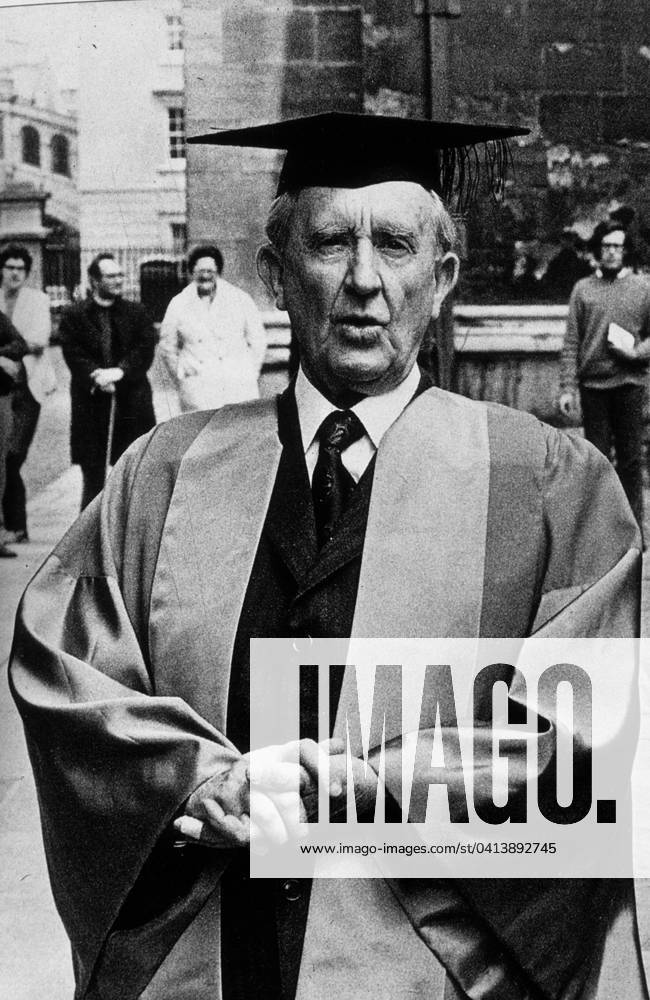 J.R.R. Tolkien, 1972 (b w photo) 876906 J.R.R. Tolkien, 1972 (b w photo); Private Collection; (add.info.: John Ronald Reuel Tolkien, CBE (3 January 1892 2 September 1973) was an English writer, poet, philologist, and university professor, best known as the author of the classic high fantasy works The Hobbit, The Lord of the Rings, and The Silmarillion.).