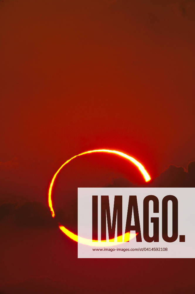 Annular solar eclipse of May 20th 2012. Photographed at sunset from western Texas.