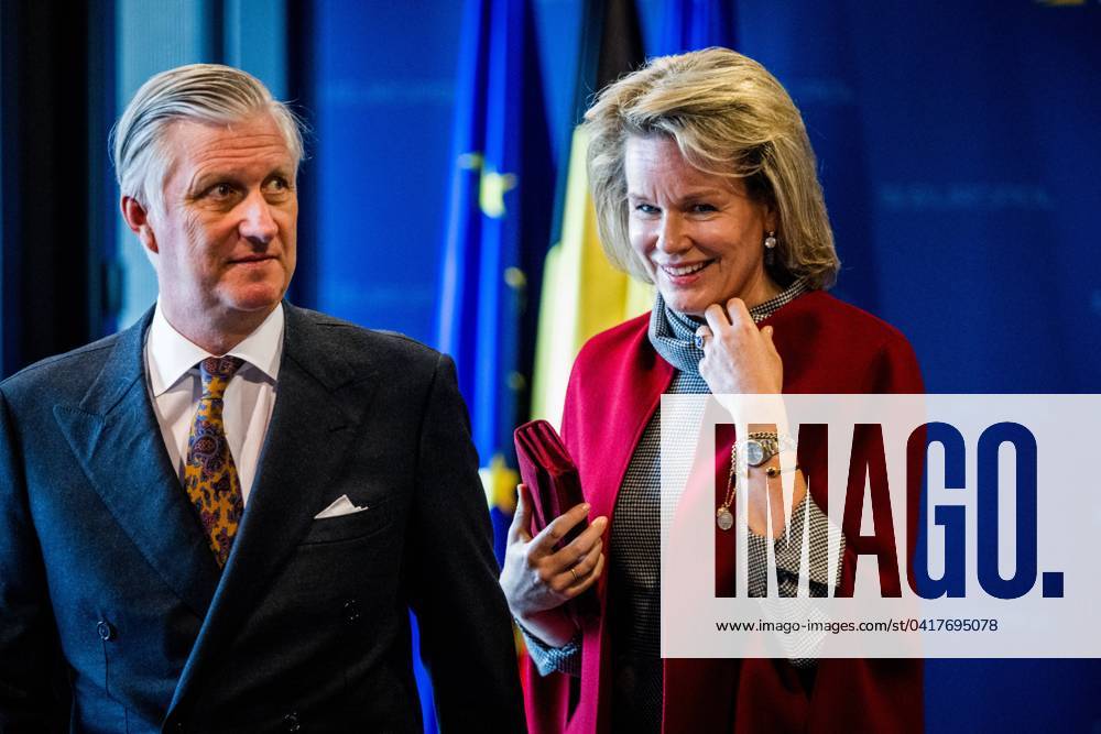 King Philippe - Filip of Belgium and Queen Mathilde of Belgium pictured during a royal visit to the Europol headquarters in The Hague, the Netherlands, Tuesday 27 February 2024. Europol is the European police agency tasked with helping the Member States of the European Union to prevent and combat all forms of serious organised and international crime, cybercrime and terrorism. The visit will explain the agency s work and how it operates, before a meeting with Belgians who work there. JASPERxJACOBS 87226142