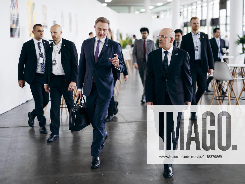 Christian Lindner (FDP), Bundesminister der Finanzen, trifft Mehmet Simsek, Finanzminister der Tuerkei zu einem Gesprach im Rahmen des G20, G7 Finanzminister und Notenbankgouverneure treffens, in Sao Paulo, 28.02.2024. Fotografiert im Auftrag des Bundesministerium der Finanzen (BMF) Sao Paulo Brasilien