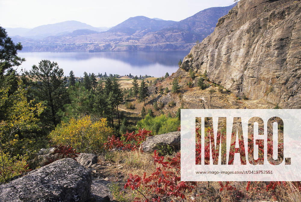 Rock climbing at Skaha Bluffs, in Penticton, British Columbia, Canada