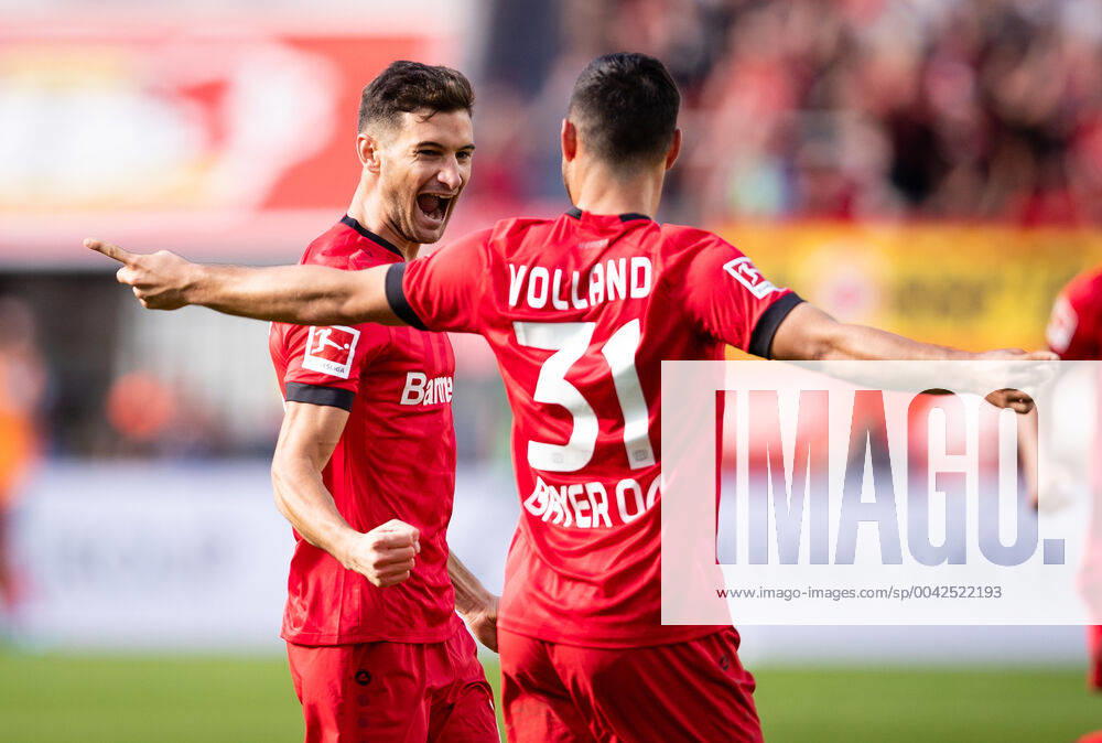 KW38 Leverkusen, 21.09.2018 Torjubel: Lucas Nicolas Alario (Leverkusen) Bayer Leverkusen - Union Berlin