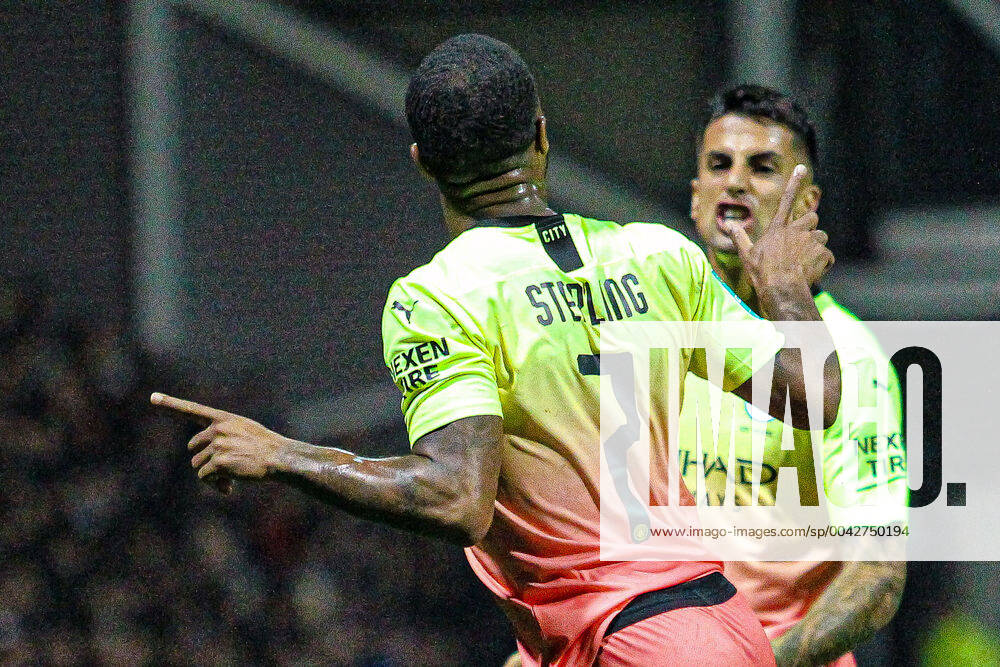Raheem Sterling of Manchester City celebrates after scoring during the Carabao Cup match between Preston North End and Manchester City at Deepdale, Preston, England on 24 September 2019.