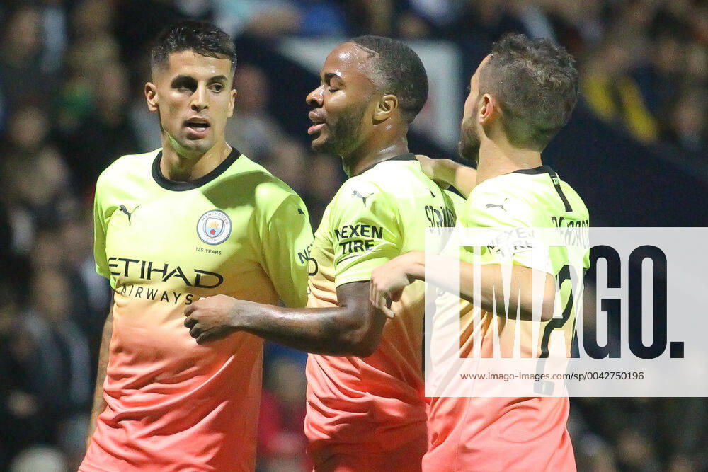 Raheem Sterling of Manchester City celebrates after scoring during the Carabao Cup match between Preston North End and Manchester City at Deepdale, Preston, England on 24 September 2019.