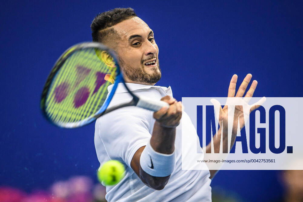 KW39 Australian professional tennis player Nick Kyrgios competes against Italian professional tennis player Andreas Seppi at the first round of 2019 Zhuhai Championships, in Zhuhai city, south China s Guandgong province