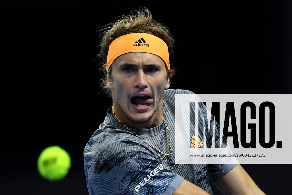 (191006) -- BEIJING, Oct. 6, 2019 -- Alexander Zverev of Germany acts against Stefanos Tsitsipas of Greece during the men s singles semifinal at 2019 China Open tennis tournament in Beijing, capital of China ,Oct. 5, 2019. ) (SP)CHINA-BEIJING-TENNIS-CHINA OPEN-SEMIFINAL-MEN S SINGLES(CN) LixYibo