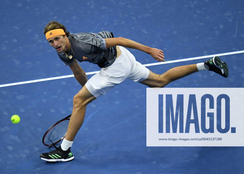 (191006) -- BEIJING, Oct. 6, 2019 -- Alexander Zverev of Germany returns the ball during the men s singles semifinal at 2019 China Open tennis tournament in Beijing, capital of China ,Oct. 5, 2019. ) (SP)CHINA-BEIJING-TENNIS-CHINA OPEN-SEMIFINAL-MEN S SINGLES(CN) LixYibo