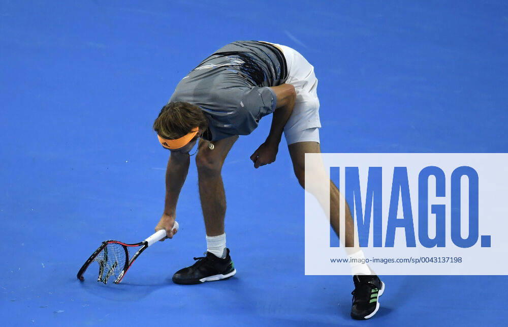 (191006) -- BEIJING, Oct. 6, 2019 -- Alexander Zverev of Germany reacts during the men s singles semifinal at 2019 China Open tennis tournament in Beijing, capital of China ,Oct. 5, 2019. ) (SP)CHINA-BEIJING-TENNIS-CHINA OPEN-SEMIFINAL-MEN S SINGLES(CN) LixYibo