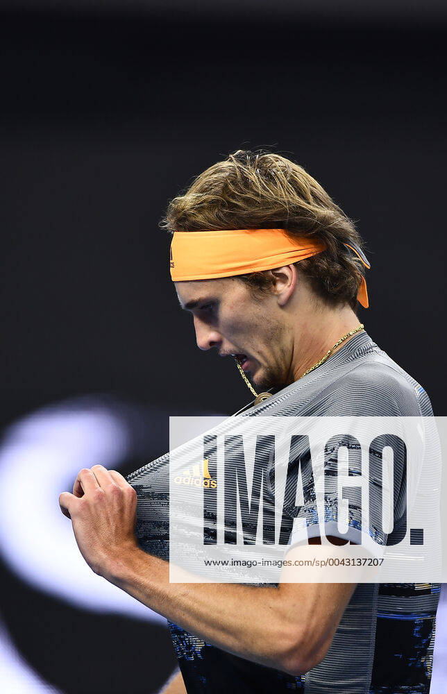 (191006) -- BEIJING, Oct. 6, 2019 -- Alexander Zverev of Germany reacts during the men s singles semifinal between Stefanos Tsitsipas of Greece and Alexander Zverev of Germany at 2019 China Open tennis tournament in Beijing, capital of China, Oct.5,2019. ) (SP)CHINA-BEIJING-TENNIS-CHINA OPEN-SEMIFINAL-MEN S SINGLES(CN) ZhangxHongxiang