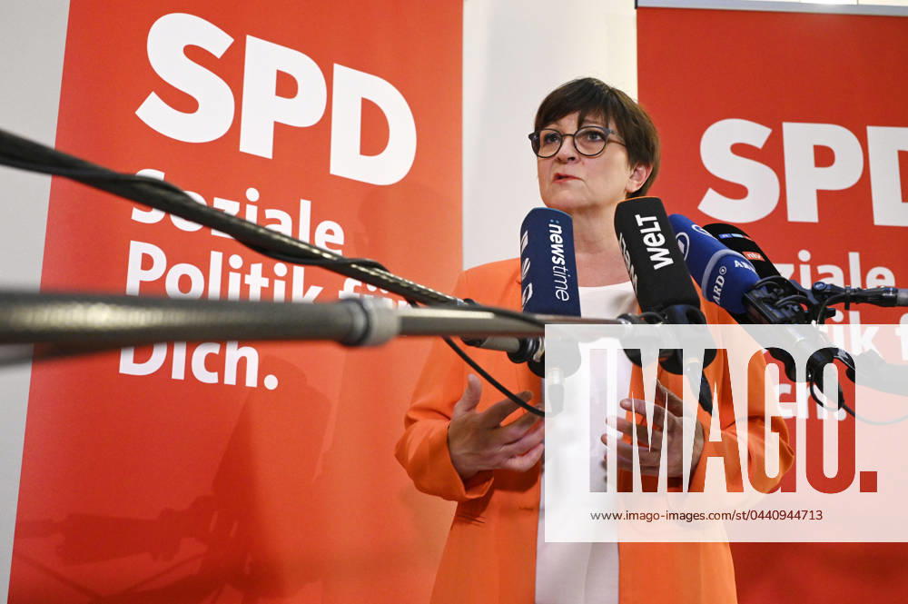 Saskia Esken bei Beratungen im Rahmen einer Klausur des SPD-Parteivorstandes in der Landesvertretung Hamburg beim Bund. Berlin