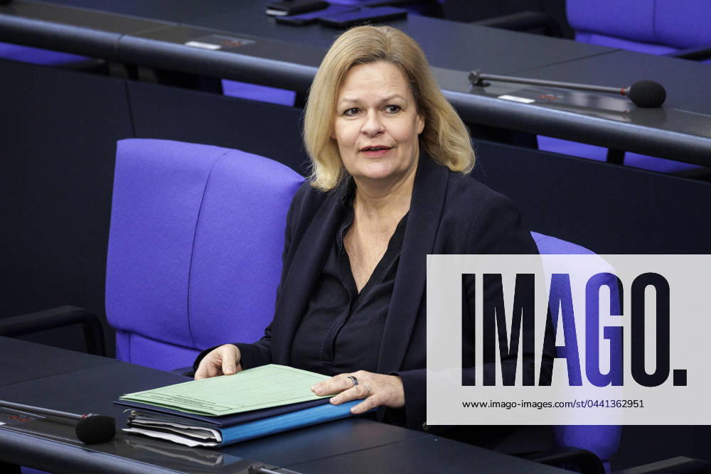 Nancy Faeser, Bundesministerin fuer Inneres und Heimat, aufgenommen im Rahmen einer Sitzung im Deutschen Bundestag. Berlin, 20.03.2024. Berlin Deutschland