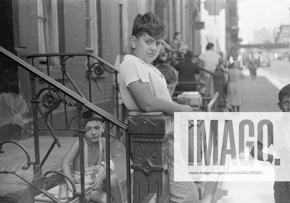 EVANS: NEW YORK, 1938. Children playing on 61st Street between 1st and 3rd Avenues, New York, New York. Photograph by Walker Evans, 1938.