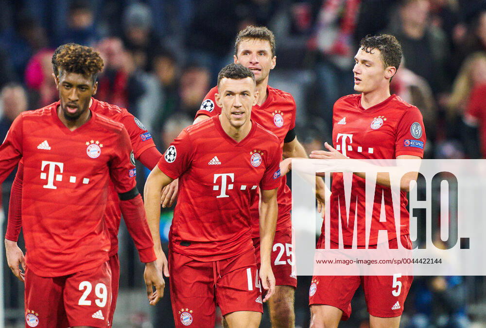 Champions League, Munich-Piraeus, Munich November 6, 2019. Ivan PERISIC, FCB 14 celebrates his 2-0 goal, happy, laugh, celebration, FC BAYERN MUNICH - OLYMPIACOS PIRAEUS UEFA Football Champions League , Munich, November 06, 2019, Season 2019 2020, group stage ,group B, FCB, Reds, Bavaria, München