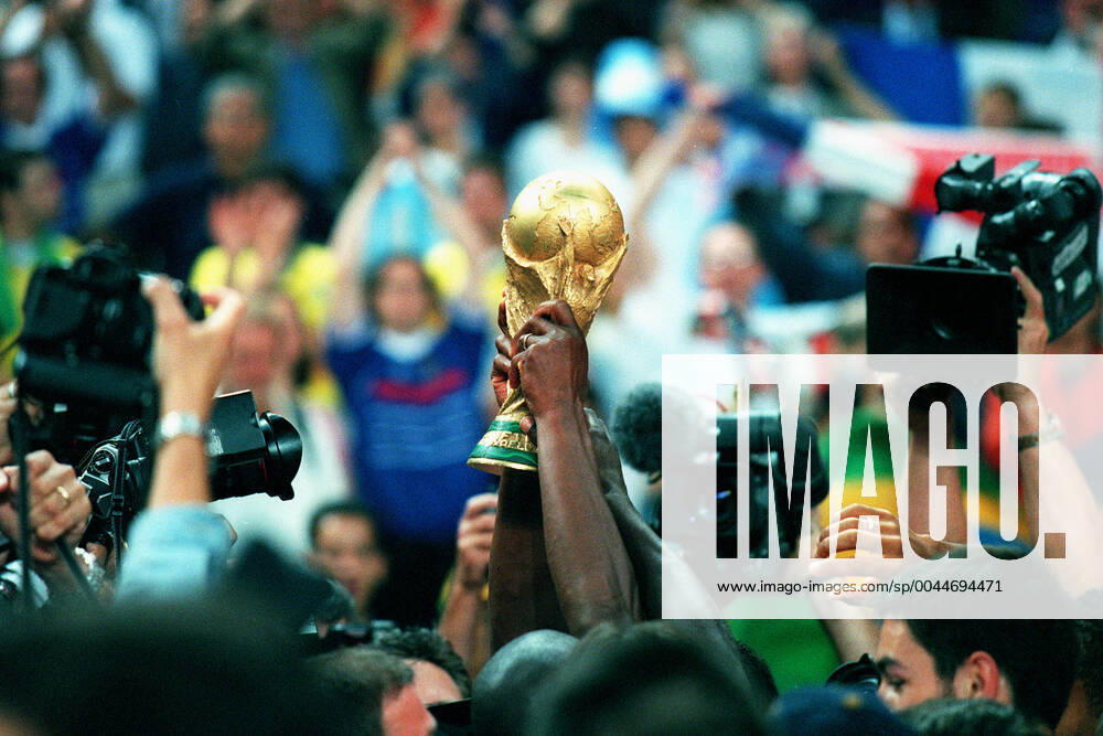 World Cup Trophy Is Held Aloft Brazil V France 12 July 1998