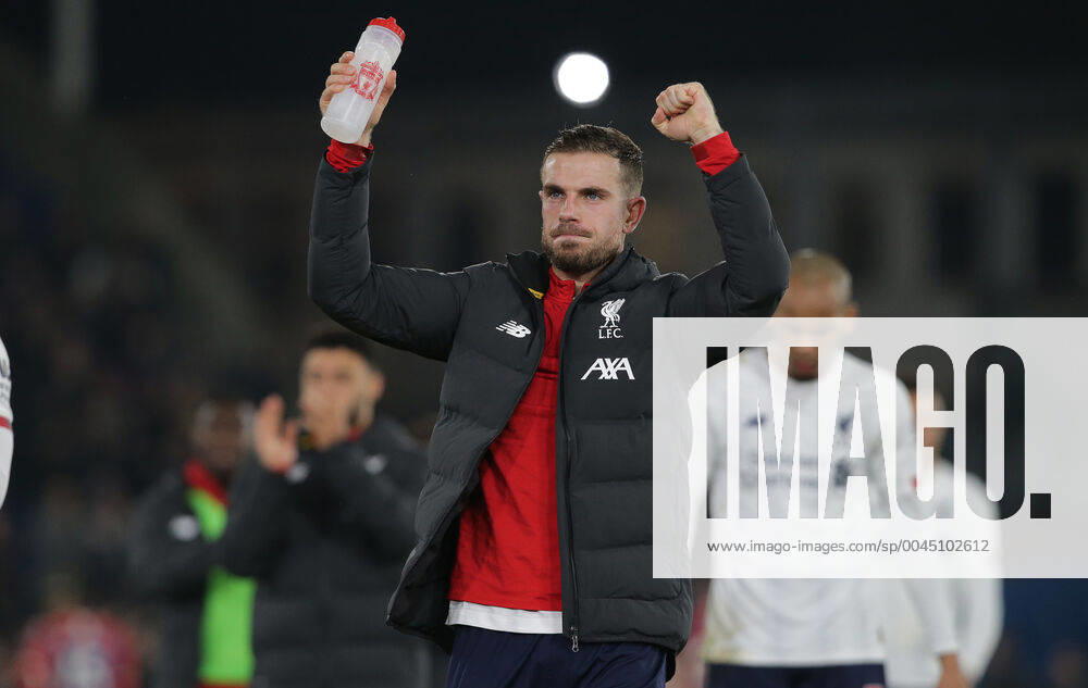 LiverpoolÕs Jordan Henderson celebrates after the Premier League match at Selhurst Park, London. Picture date: 23rd November 2019. Picture credit should read: Paul Terry Sportimage . SPI-0320-0040