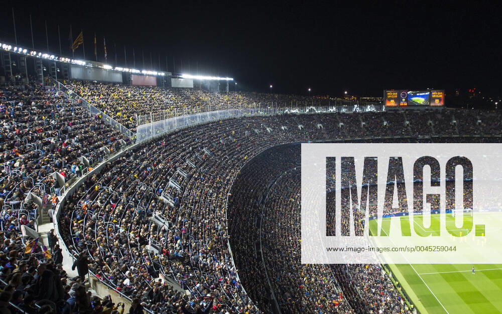 Fußball, Stadiongeschichte FC Barcelona Bilder des Jahres 2019, Sport 11 November Fußball: UEFA Champions League: 5. Spieltag, FC Barcelona, Barca - Borussia Dortmund am 27.11.2019 im Camp Nou in Barcelona Stadion Übersicht, Hinterleger, Feature, Allgemein, Flutlicht, UEFA REGULATIONS PROHIBIT ANY USE OF PHOTOGRAPHS AS IMAGE SEQUENCES AND OR QUASI-VIDEO.