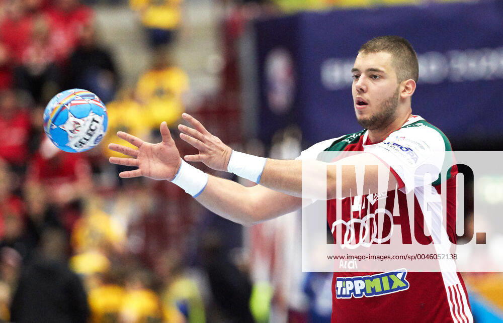 MALMO 20200111 Hungary s Bence Nagy in action during the Men s EHF EURO 2020 Handball group E match preliminary round between Hungary and Russia in Malmo Arena Saturday Jan. 11, 2020. Photo Andreas Hillergren TT kod 10600 Malmo Sweden