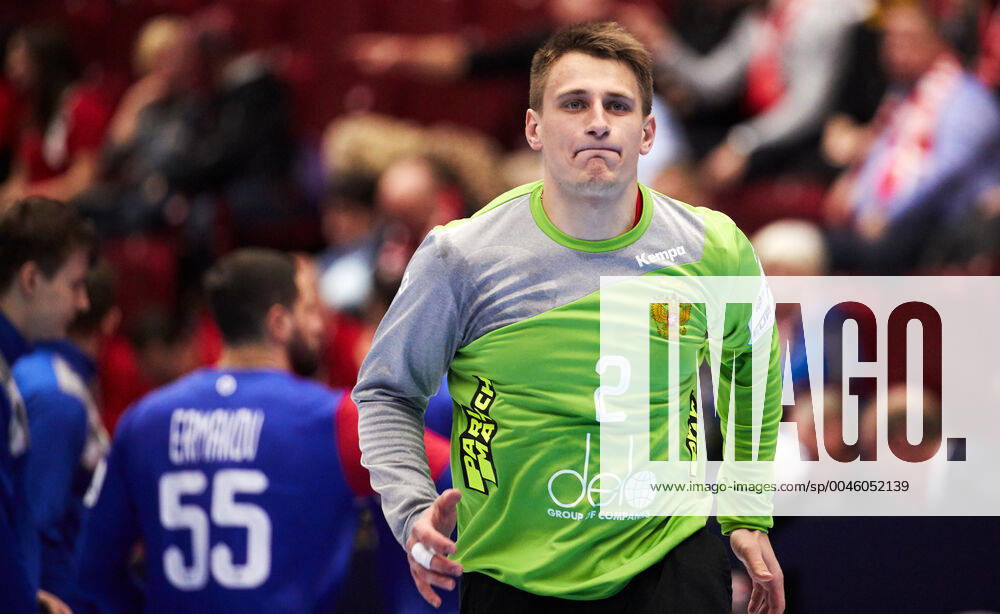 MALMO 20200111 Russia s goal keeper Denis Zabolotin during the Men s EHF EURO 2020 Handball group E match preliminary round between Hungary and Russia in Malmo Arena Saturday Jan. 11, 2020. Photo Andreas Hillergren TT kod 10600 Malmo Sweden