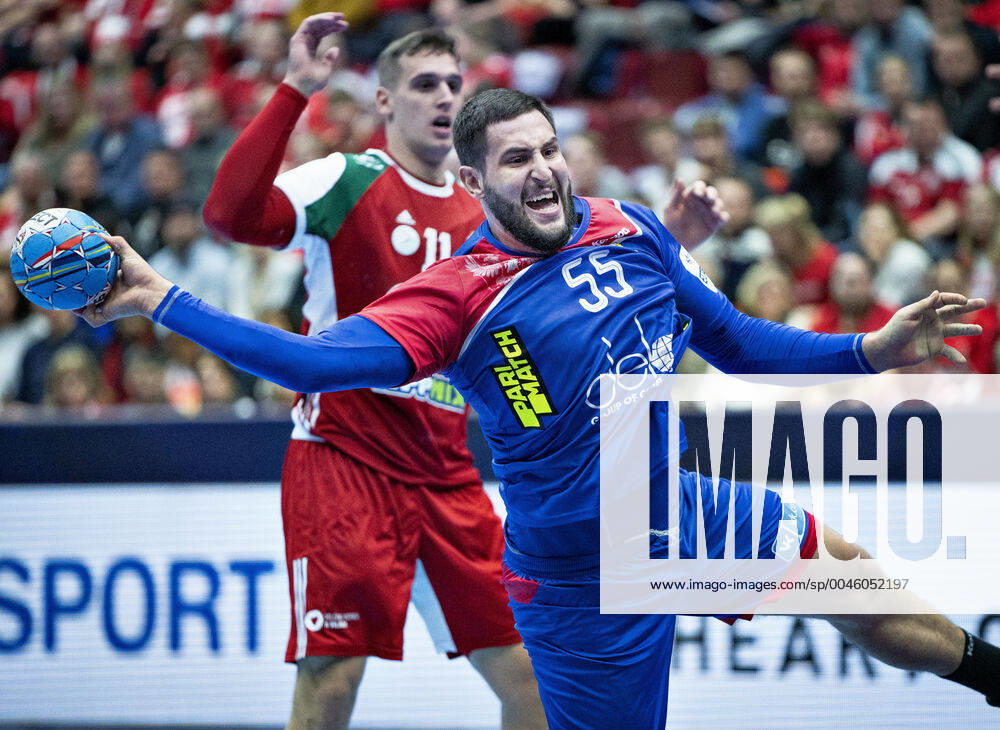Ruslands Alexander Ermakov under kampen mellem Ungarn-Rusland i Malmø Arena lørdag den 11. januar 2020. Kopi af 20200111-165421-6 spnet, København Danmark