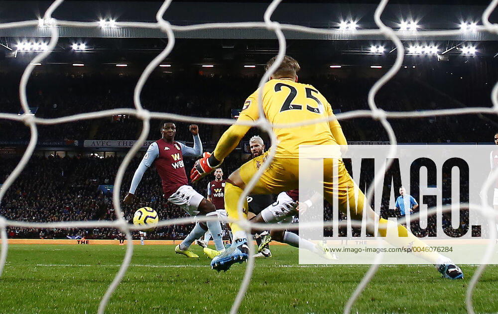 Sergio Aguero of Manchester City scores his second goal during the Premier League match at Villa Park, Birmingham. Picture date: 12th January 2020. Picture credit should read: Darren Staples Sportimage . SPI-0432-0106