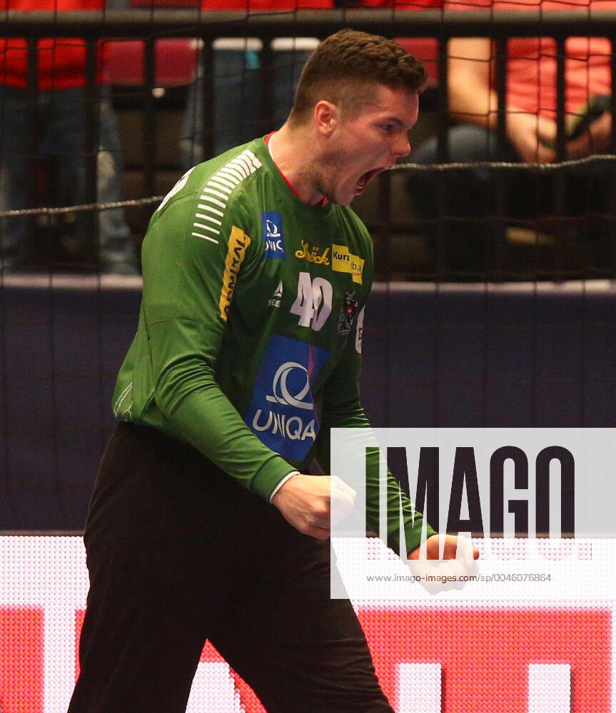 HANDBALL - EHF EURO 2020, AUT vs UKR VIENNA,AUSTRIA,12.JAN.20 - HANDBALL - EHF European Men s Handball Championship 2020, group stage, Austria vs Ukraine. Image shows the rejoicing of Thomas Eichberger (AUT). GEPAxpictures xChristianxOrt