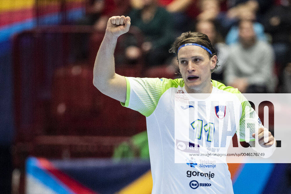 Jure Dolenec of Slovenia celebrates during the EHF European Handball Championship match between Slovenia and Hungary on January 19, 2020 in Malmö. Photo: Ludvig Thunman BILDBYRAN kod LT 35708 bbeng ehf euro 2020 em 2020 european men?s handball championship 2020 handball handboll handbolls-em 2020 handball handball-em 2020 slovenien slovenia hungary ungern jubel celebration