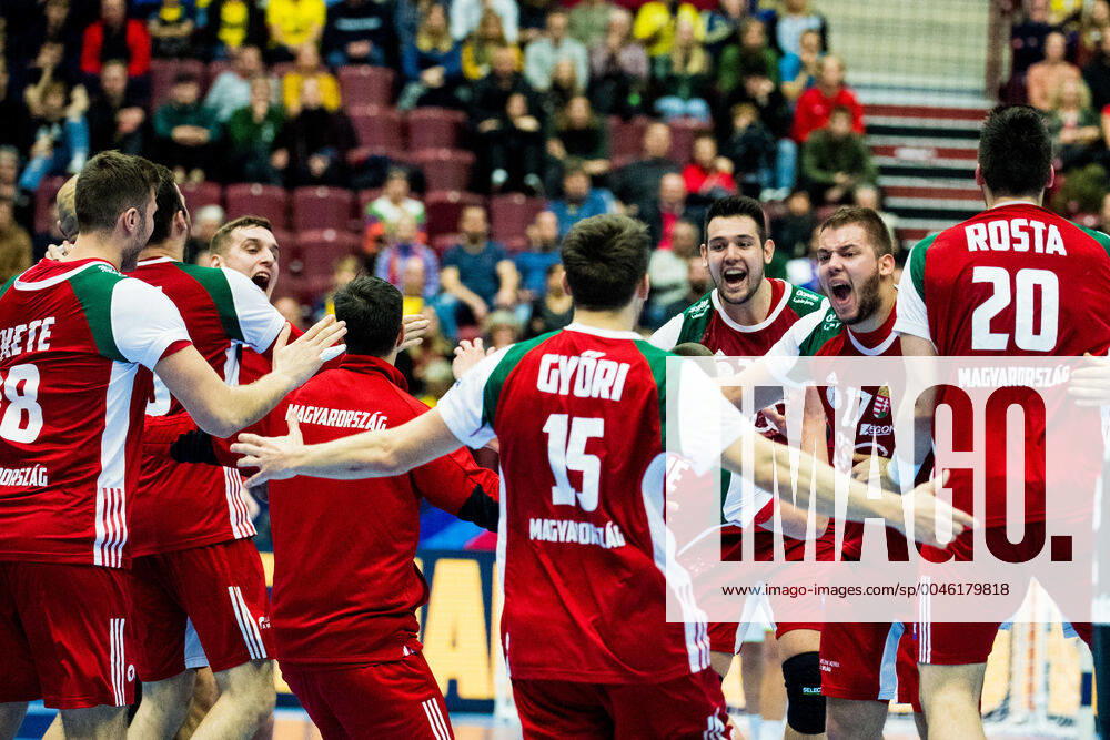 Players of Hungary celebrates after the EHF European Handball Championship match between Slovenia and Hungary on January 19, 2020 in Malmö. Photo: Ludvig Thunman BILDBYRAN kod LT 35712 bbeng ehf euro 2020 em 2020 european men?s handball championship 2020 handball handboll handbolls-em 2020 handball handball-em 2020 slovenia slovakien hungary ungern jubel celebration