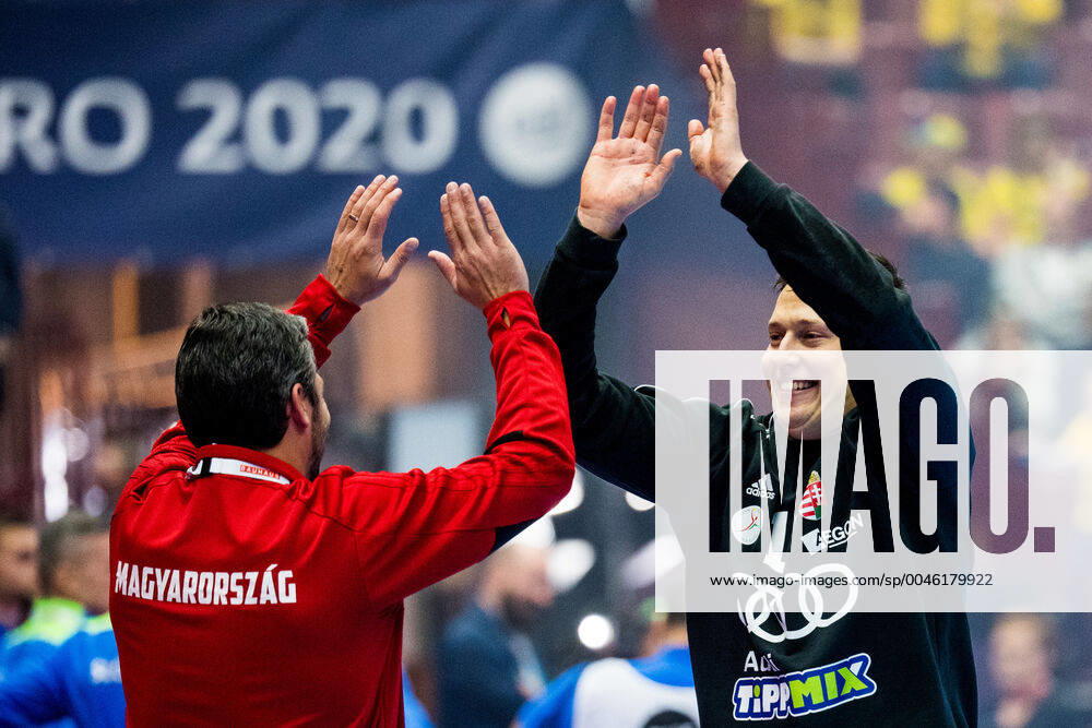 Goalkeeper Roland Mikler of Hungary celebrates after the EHF European Handball Championship match between Slovenia and Hungary on January 19, 2020 in Malmö. Photo: Ludvig Thunman BILDBYRAN kod LT 35712 bbeng ehf euro 2020 em 2020 european men?s handball championship 2020 handball handboll handbolls-em 2020 handball handball-em 2020 slovenia slovakien hungary ungern jubel celebration