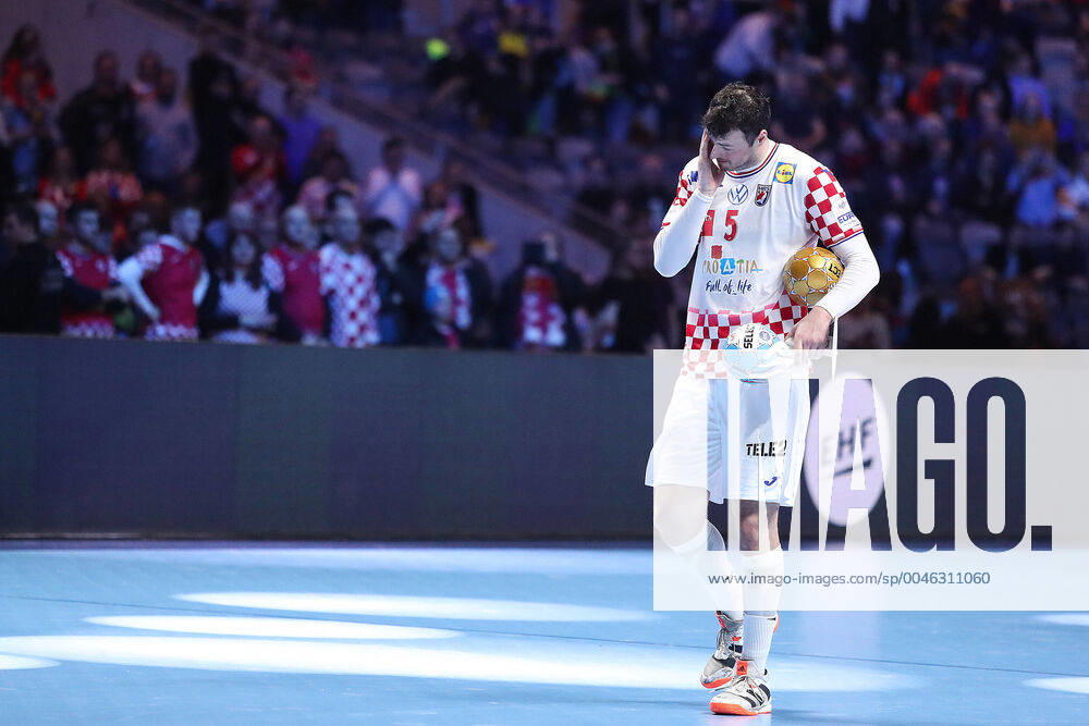 Spain v Croatia - Final - Men s EHF EURO 2020 Domagoj Duvnjak of Croatia reacts after the Men s EHF EURO 2020 final match between Spain and Croatia at Tele2 Arena in Stockholm, Sweden on January 26, 2020.