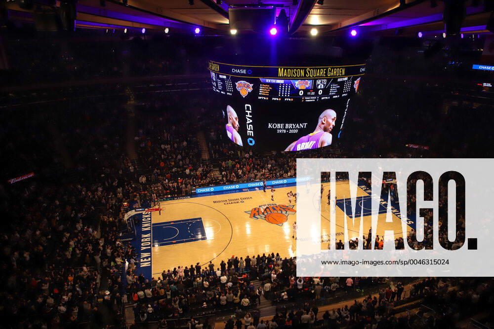 A moment of silence is held for NBA, Basketball Herren, USA Legend, Kobe Bryant before the game between the New York Knicks and the Brooklyn Nets at Madison Square Garden in New York City. A Moment of Silence for Kobe Bryant Before New York Knicks Game - ZUMAc233 20200126_zsp_c233_004