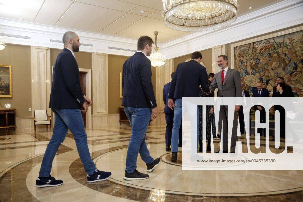 Spanish King Felipe VI and Queen Letizia Ortiz during an audience with Spanish Handball Team on occasion of their victory in Men s Handball European Championship, EM, Europameisterschaft at ZarzuelaPalace in Madrid on Tuesday, 28 December 2020. Cordon Press xx xx