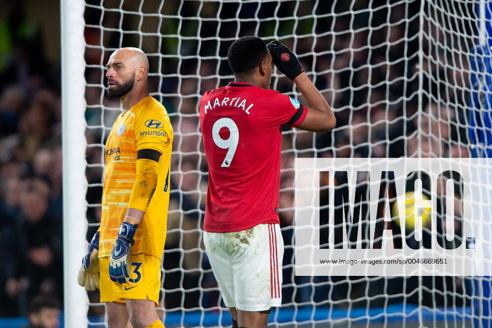 Anthony Martial of Manchester United, ManU rues a missed chance during the Premier League match between Chelsea and Manchester United at Stamford Bridge, London, England on 17 February 2020. ( UKSP Espa-Images) Chelsea v Manchester United Premier League 17 02 2020. - ZUMAcs12 20200217_zaf_cs12_030