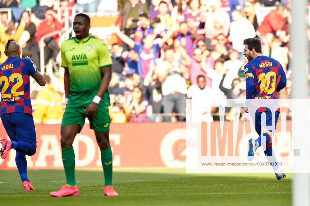 Leo Messi of FC Barcelona, Barca celebrate his first goal during the Liga match between FC Barcelona and SD Eibar at Camp Nou on February 15, 2020 in Barcelona, Spain. ( DAX ESPA-Images) FC Barcelona v SD Eibar - La Liga - ZUMAcs12 20200222_zaf_cs12_161