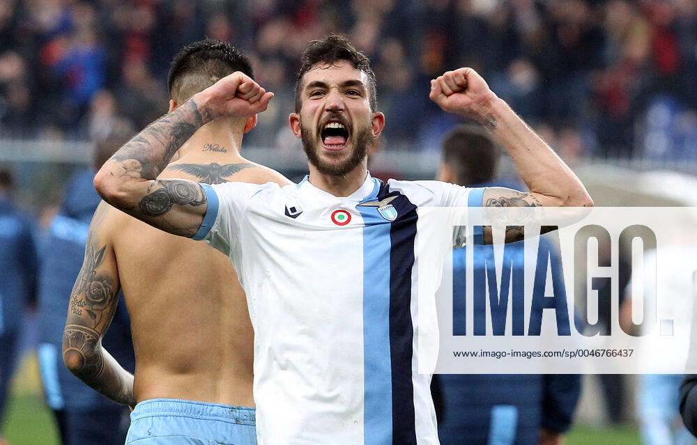 KW08 IPP20200223 Football - soccer: Serie A, CFC Genua 1893 - Lazio Rom, cataldi danilo esulta a fine gara (Verwendung nur in Deutschland - GERMANY ONLY) *** IPP20200223 Football soccer Serie A, CFC Genoa 1893 Lazio Rome, cataldi danilo esulta a fine gara Use only in Germany GERMANY ONLY