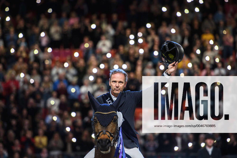 Geir Gulliksen of Norway on horse Vdl Groep Quatro celebrates after winning the FEI Jumping World Cup during Gothenburg Horse Show on February 23, 2020 in Gothenburg.