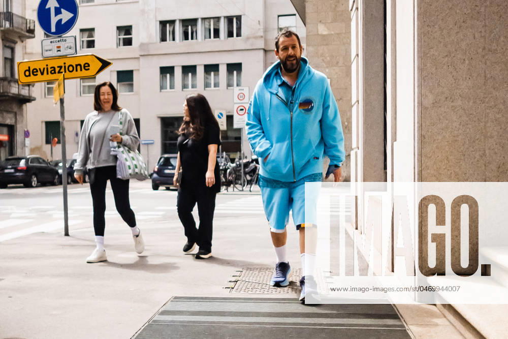 Milan, Milan, Celebrity Sightings - Adam Sandler in Milan. In the photo: Adam Sandler on holiday with his family walks through the streets of the centre