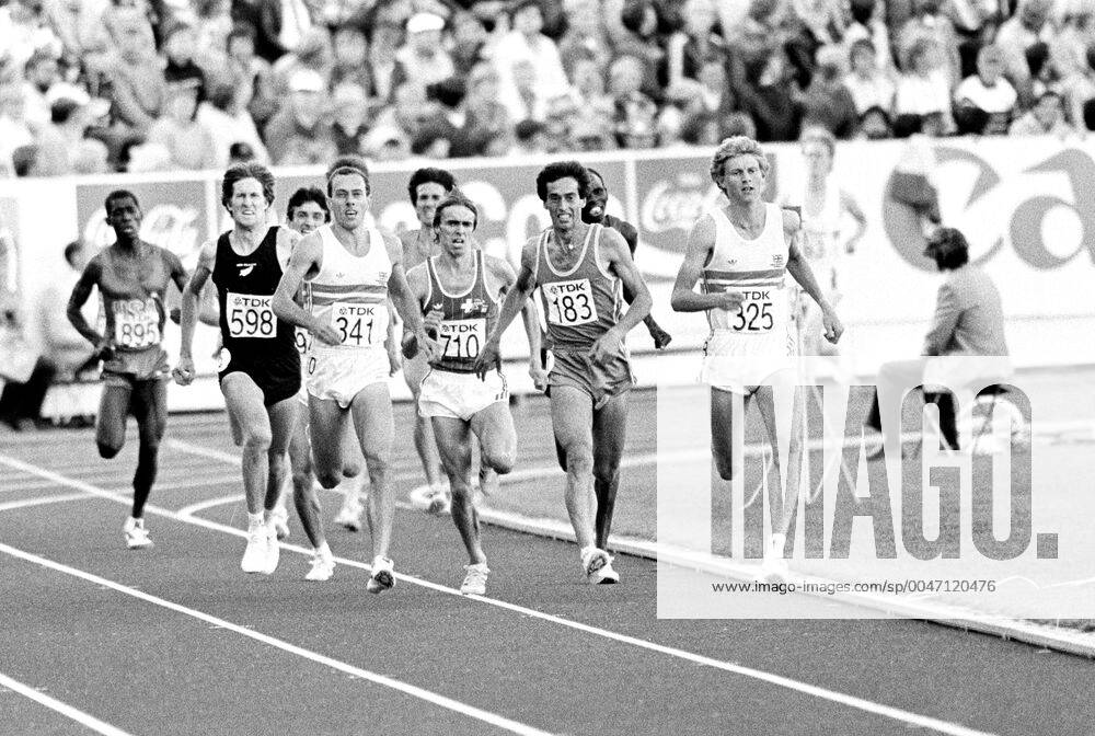 Athletics, World Athletics Championships: Steve Cram of Great Britain winning 1500 m at The World Athletics Championships on August 14, 1983 in Helsinki, Finland. BILDBYRAN