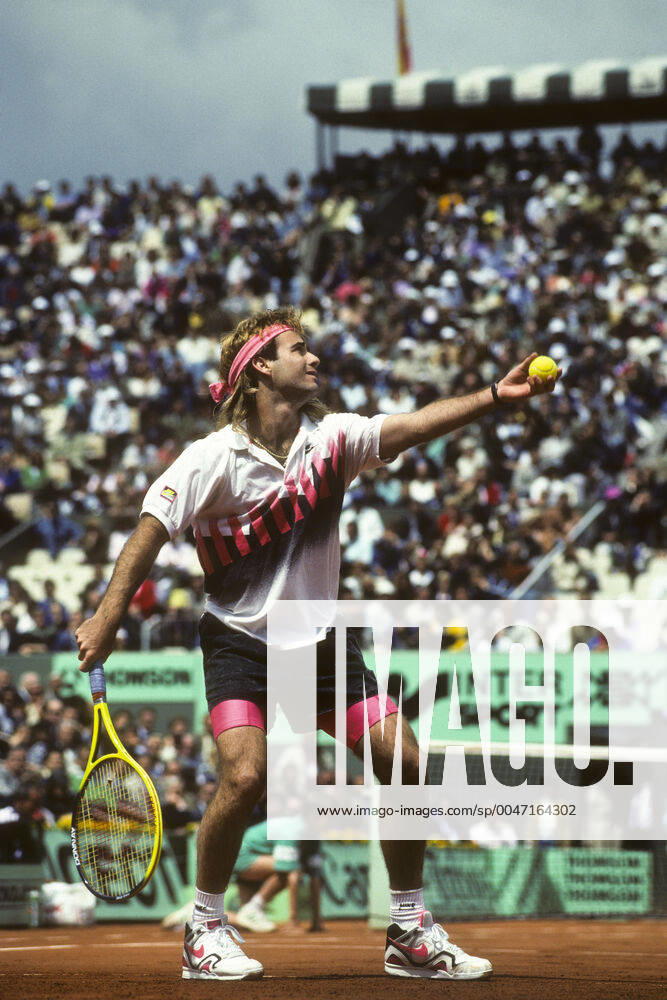 Tennis-French Open Andre Agassi at the 1990 French Open.