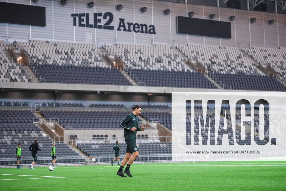 Zlatan Ibrahimovic participates in a training session with Hammarby on April 17, 2020 in Stockholm. Photo: Maxim Thorà Bildbyran Kod MT bbeng fotboll football hammarby träning allsvenskan