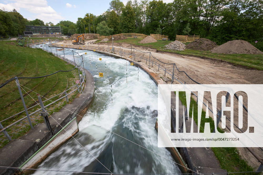 Baustelle Eiskanal: das Gelände wird ab jetzt für fast zwei Jahre für Passanten gesperrt wegen der Umbauten der Stecke für die Kanuslalom-WM 2022.