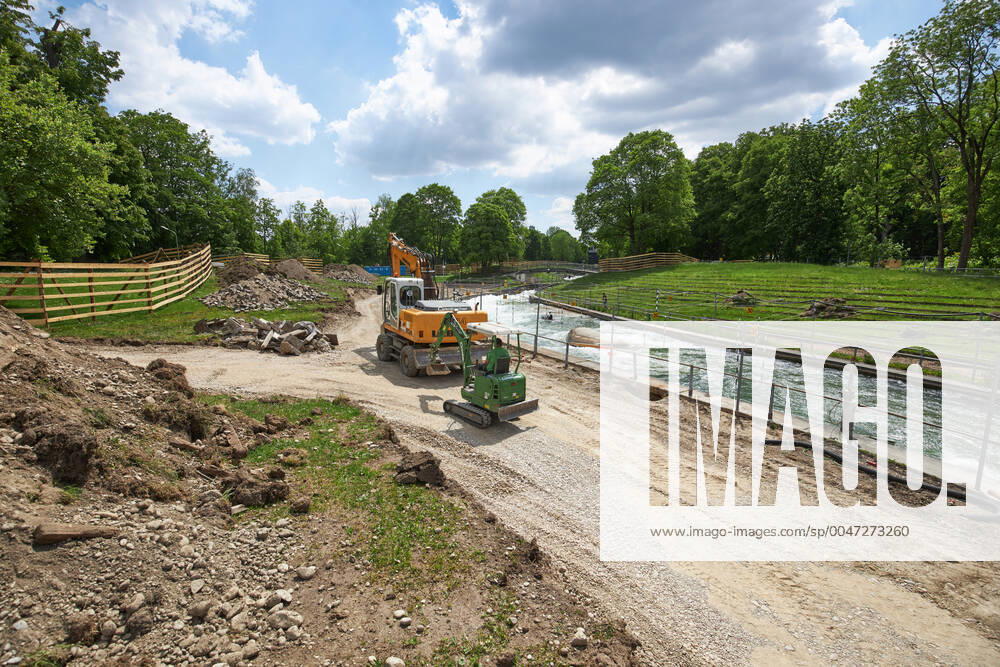 Baustelle Eiskanal: das Gelände wird ab jetzt für fast zwei Jahre für Passanten gesperrt wegen der Umbauten der Stecke für die Kanuslalom-WM 2022.